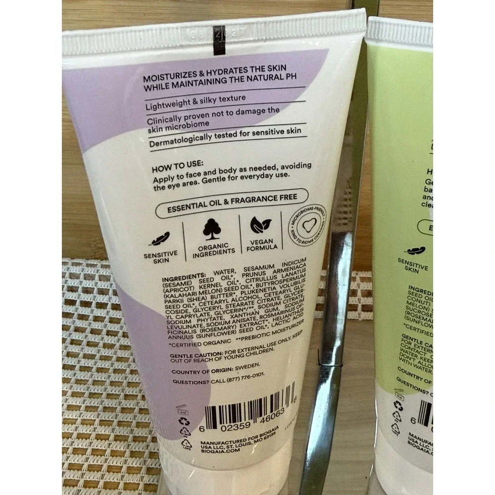 BioGaia Skincare Gentle Balm-to-Milk Body Wash & Soothing Face Body Lotion 180ml
